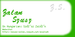 zalan szusz business card